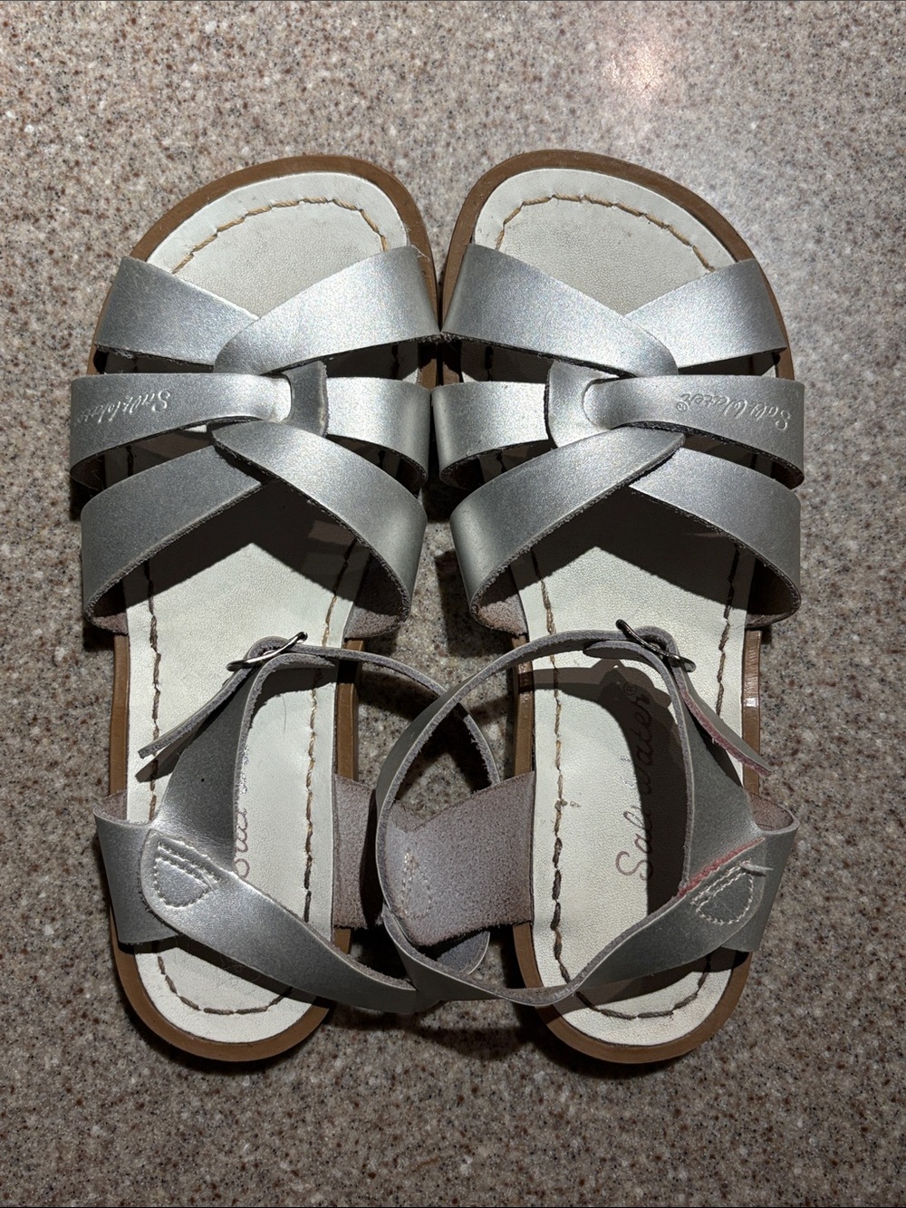 Girls Silver Salt Waters Sandals - Size 3